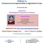 Entrepreneurial opportunities in Agricultural crops