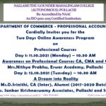 Two Days Online Awareness Program  on Professional Courses