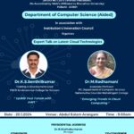 Department of Computer Science(Aided) – Expert Talk on Latest Cloud Technologies
