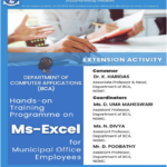 EXTENSION ACTIVITY – Hands on Training Programme on Ms-Excel